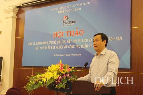 Tổng cục trưởng Tổng cục Du lịch Nguyễn Trùng Khánh phát biểu khai mạc hội thảo